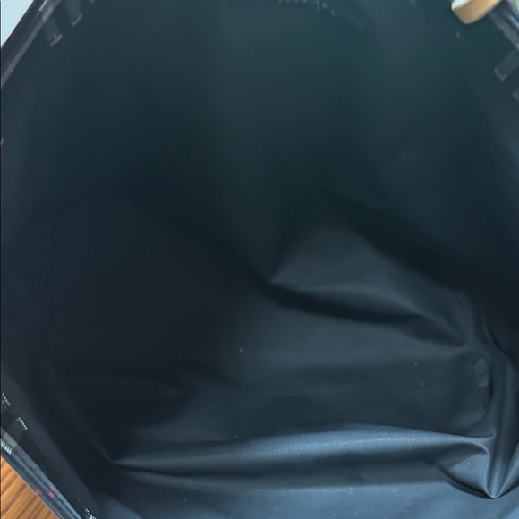 Plaid Tote Bag with Tan Handles - Picture 11 of 11